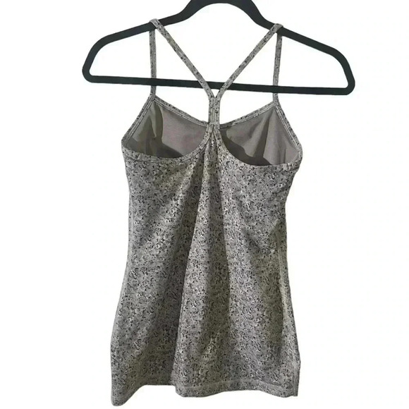 Lululemon power Y tank top shelf bra gray speckled 4 - Picture 2 of 7